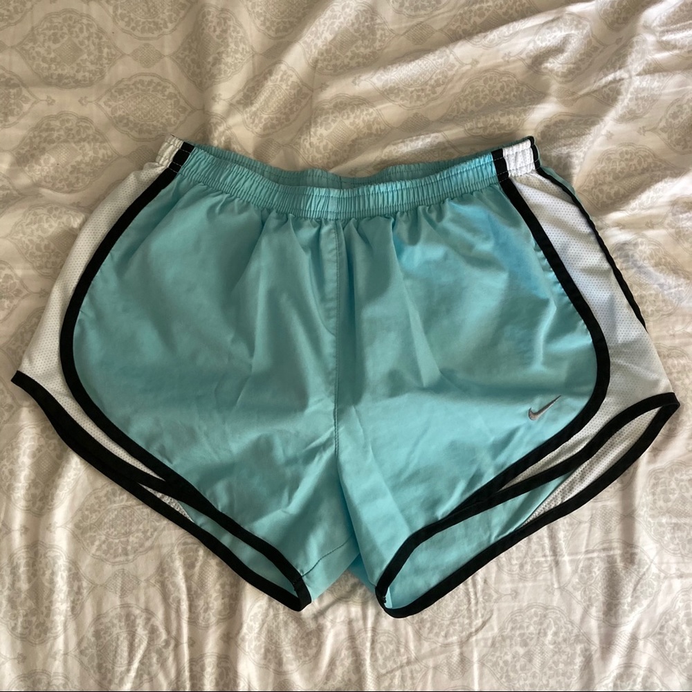 Baby blue Nike Dri fit athletic shorts